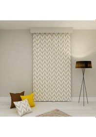 Resim PAREDORA Cappuchino Zigzag Tek Kanat Fon Perde 