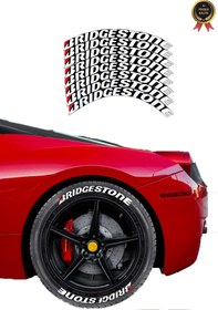 Resim XMOD Lastik Yazısı Bridgestone Oto Motorsiklet Lastik Yazisi 8adet A Kalite Yapıştırıcılı 