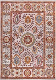 Resim Çam Halı Funky 801 Stone Yün Ve Bambu İle Özel Tezgahlarda Üretilen Otantik Desenli El Emeği Modern Uşak Halısı Krem 2 