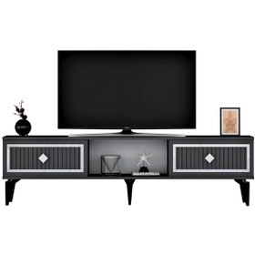 Resim 150 CM NİL TV SEHPASI (ALT MODÜL) ANTRASİT-GÜMÜŞ 