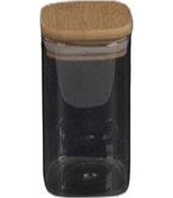 Resim Şener Şnr 400901 Bambu Kapak Kare Kavanoz 450 Ml 