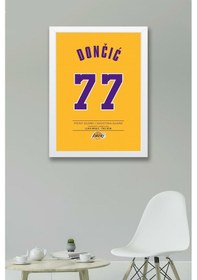 Resim Luka Doncic Forma Çerçeveli Tablo - Nba Los Angeles Lakers Jersey 