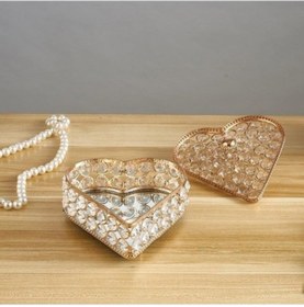 Resim Lijinxu Vintage Stil Kristal Mücevher Kutusu Takı Depolama Kız 