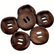 Resim 10 adet 30mm Yuvarlak Kahverengi Düğme DIY Dikiş El Sanatları Örgü Ceket Üniforma Kostüm Gömlek Tığ İşi Kart Yapımı Scrapbooking için 