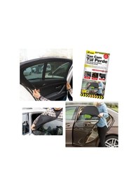 Resim Araba Yan Cam Perdesi Sineklik Araç Oto Güneşlik Örtü Perde Adet 