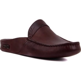 Resim Sail Laker's Erkek Kahverengi Deri Ev Terliği 