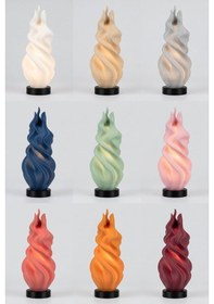Resim Fire Model - Led Abajur - Masa Lambası - Usb 5v İle Çalışır - Slim Led Aydınlatması Dahildir - Dekoratif Lamba - Renk Seçenekli Çok Renkli 