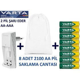 Resim Varta 57656 Mini Charger+ Aa 8x2100mah+saklama Çantası 