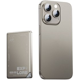 Resim Wiwu Wi-P019 Ultra-Thin Explore Serisi Led Göstergeli Wireless M-safe Powerbank 15W 5000mAh - Titanyum-Gold 