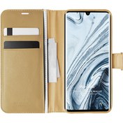 Resim Xiaomi Mi Note 10 Kılıf Delux Leather Wallet Gold Microsonic