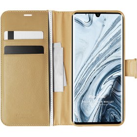 Resim Xiaomi Mi Note 10 Kılıf Delux Leather Wallet Gold 