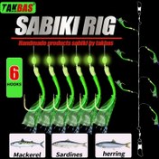 Resim TAKBAS Sabiki Rigs Tuzlu Su Balıkçılık Aleti - 6 Keskin saç tokası, Aydınlık Boncuklar ve Dönerler, PA Naylon Malzeme, Kırmızı Balık, Örgeli, Bass, Koda, Harengi için İdeal - Surf Balıkçılığı, Babalar Günü Hediyesi, Balıkçılık Malzemeleri|Aydınlık Boncuklar|Dayanıklı Naylon Rigs, Örgeli Balıkçılık Rigs 