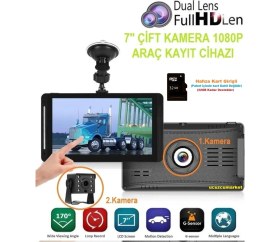 Resim 7 Inç Ekran Kameralı - Gece Görüşlü Geri Görüş Kamera (Çift Kamera -Kayıt Etme Özellik - Mikrofon) 