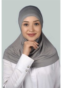 Resim Altobeh Hazır Türban Pratik Eşarp Tesettür Hijab - Namaz Örtüsü - Gri 