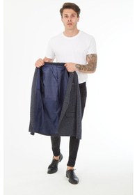 Resim Sposo 5103 Dar Kalıp Örme Kumaş Lacivert Erkek Blazer Ceket Lacivert 