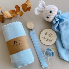 Resim Amigurumi Müslin Yenidoğan Bebek Seti Tavşan - Uyku Arkadaşı 