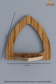 Resim Ahşap Dekoratif Duvar Rafı 3 lü Set (MTS-212) 