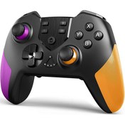 Resim Gizala T23 Nintendo Switch Pro Controller Kablosuz Ekstra Tuşlu Neon Purple Orange 