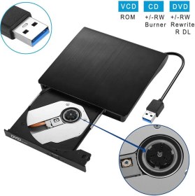 Resim Wozlo Harici USB 3.0 Optik Sürücü DVD Rw Writer Yazıcı - Siyah 