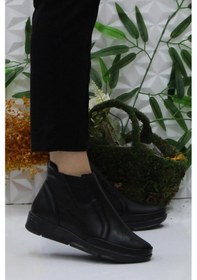 Resim Fort Gnd 8649 Ortopedik Sıcak Astar Kaymaz Taban Anne Bot Kadın Bot Siyah 
