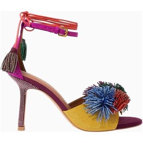 Resim Kurt Geiger Kurt Geıger Kurt Geiger Pom Pom 70 Ankle Tie Sandals, Süet Detaylı Zarif Bağcıklı Topuklu Ayakkabı Çok Renkli 40,5 