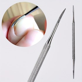 Resim Premium Paslanmaz Çelik Ayak Parmak Kaldırıcı ve Kir Giderici - Sağlıklı Tırnaklar İçin Çift Kullanımlı Pedikür Aracı - Salon ve Ev Kullanımı - Hipoalerjenik, Kaymaz Tutma, Hassas Temizlik, Tırnak Bakımı, Tırnak Tedavisi | Şık Tasarım | Hipoalerjenik Malzeme 