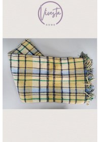 Resim Yumuşacık Scotch Battaniye 150 200 Cm Sıcak, Şık Ve Konforlu Tasarım Sarı - Yeşil 