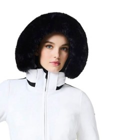 Resim Goldbergh Hida Faux Border Kadın Beyaz Kayak Ceketi 