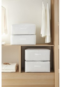 Resim Home Wave 4'lü Orta Boy Gri Pötikare Hurç Set 52 x 28 x 21 cm 