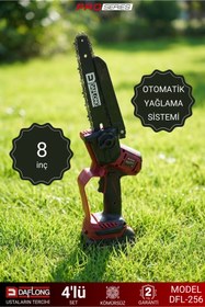Resim DAFLONG 4'LÜ BAHÇE SETİ 40MM DİJİTAL BAĞ MAKASI OTO YAĞLAMA BUDAMA 2.1M UZATMA ŞARJLI TIRPAN DFL-256 
