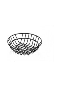 Resim Altınbaşak Metal Örgülü Yuvarlak Ekmek Meyve Sepeti 20cm A01401 Siyah 