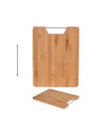 Resim Tantitoni Metal Tutacaklı Dikdörtgen Bambu Kesme Tahtası 32,5x25x1,8 Cm Bambu 