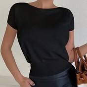 Resim Şık Özel Düz Renk Raglan Kısa Kollu Beli Sıkılaştırıcı Kadın Üstü 