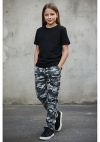 Resim Black Steel Kız Garson Boy Kamuflaj Desen Pantolon Füme 