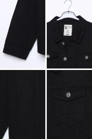 Resim Erkek Ön Düğmeli Jean Kot Ceket Siyah TZL-P-00021049 