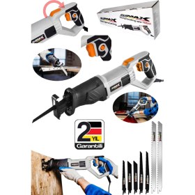 Resim Staxx Power 2800W Titanyum Motorlu Devir Ayarlı Tilki Kuyruğu 7 Bıçaklı Ahşap Metal Kemik Kesme Makinesi 