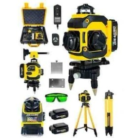 Resim 16 Köşe Tripodlu Lazer Terazi Dijital Göstergeli Otomatik Çizgi Hizalama Yeşil Metre 