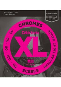 Resim D'addario Ecb81-5 Chromes 5 Telli Bas Gitar Teli 45-132 
