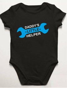 Resim venüsdijital Daddys Lıttle Helper Baskılı Bebek Zıbın Body 