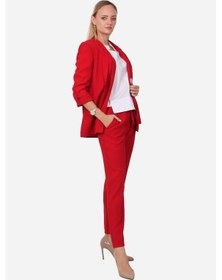 Resim Kadın Apalet Detaylı Blazer Ceket Frn70703 Kırmızı1 Kırmızı 
