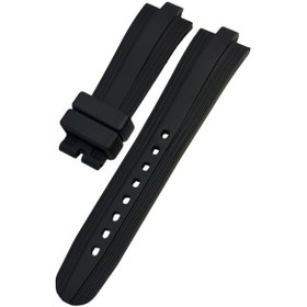 Resim Bvlgari Modeli 22mm Siyah Silikon Saat Kordonu 