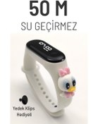 Resim Q-TİME Ördek Daisy Duck Figürlü Led Dokunmatik Ekranlı Su Geçirmez Dijital Çocuk Ve Genç Saati (beyaz) 