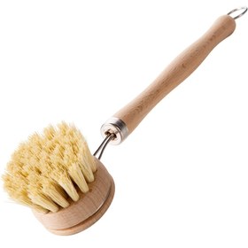 Resim Ahşap Saplı Çatal Bulaşık Fırçası, Mutfak Bulaşık Fırçası, Tencere ve Tavalar için, Banyo, Tuvalet için Çok Amaçlı Temizlik Aracı, Plastik ve Ahşap Yapı, Manuel Operasyon 