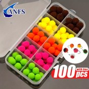 Resim ANFS 100 adet Karışık Renkli Balıkçılık Yemleri, Spandeks Bağlama Yumurtaları, Balıklar ve Balıklar için İdeal, Av Malzemeleri 