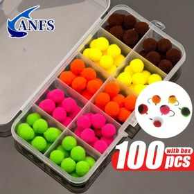 Resim ANFS 100 adet Karışık Renkli Balıkçılık Yemleri, Spandeks Bağlama Yumurtaları, Balıklar ve Balıklar için İdeal, Av Malzemeleri 
