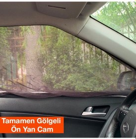 Resim Ally Araba Yan Cam Perdesi Sineklik Araç Oto Güneşlik Örtü Perde-Siyah 