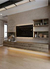 Resim Resital Ledli Duvara Monte Tv Sehpası - Ceviz - W6011-2 Ceviz 