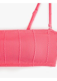 Resim Koton Dokulu Straplez Bikini Üstü Fuşya 5sak10229mm Fuşya 