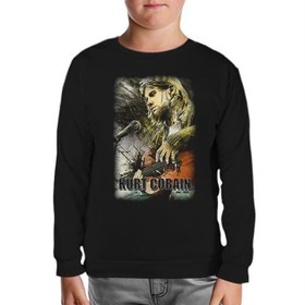 Resim Kurt Cobain Siyah Çocuk Sweatshirt 