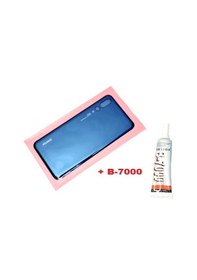 Resim P20 Pro Arka Pil Batarya Kapağı Cam+b-7000 Mavi 